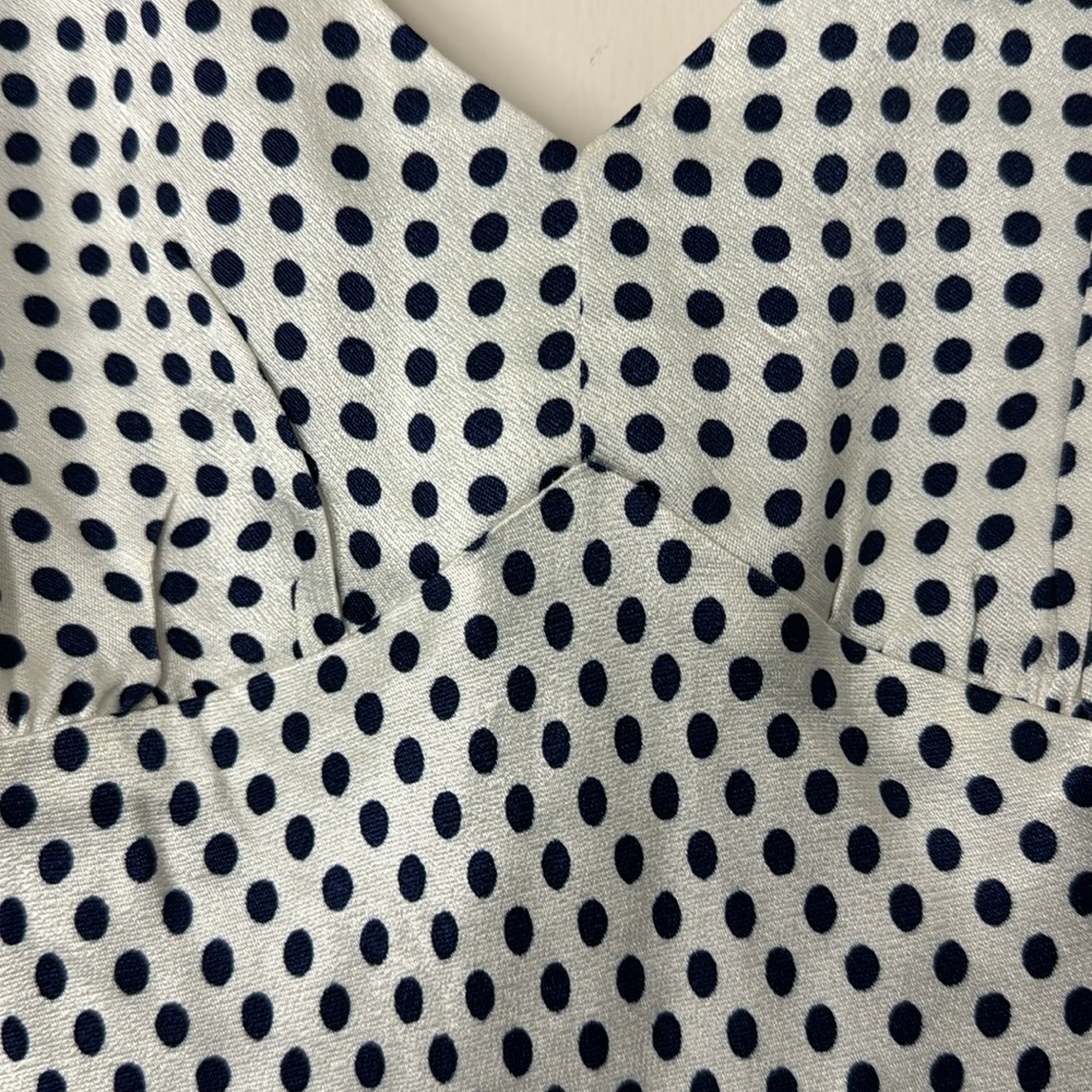 J.Crew Collection full-length luster crepe V-neck slip dress dot print BU220 - Picture 11 of 13